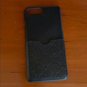 Gucci IPhone 8 Plus black leather case/card pocket